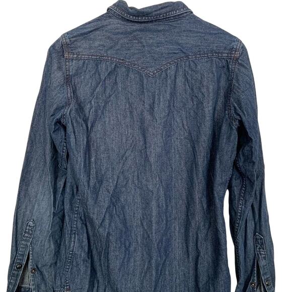 Diesel Denim Western Cowboy Shirt Long Sleeve Snap Button Up Women's Small - Picture 2 of 12